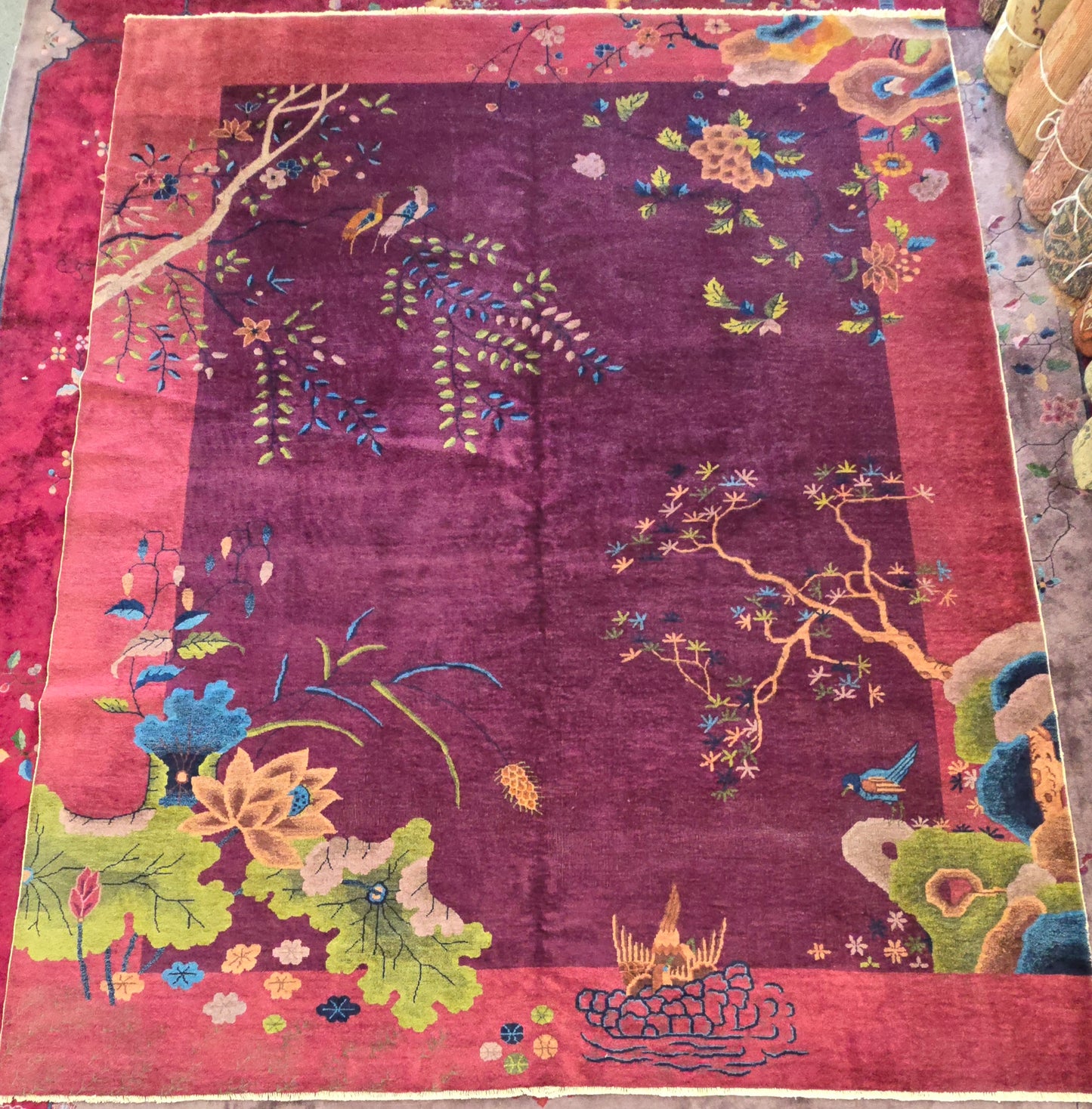 1920s Art Deco Nichols Chinese Rug 9x11.6