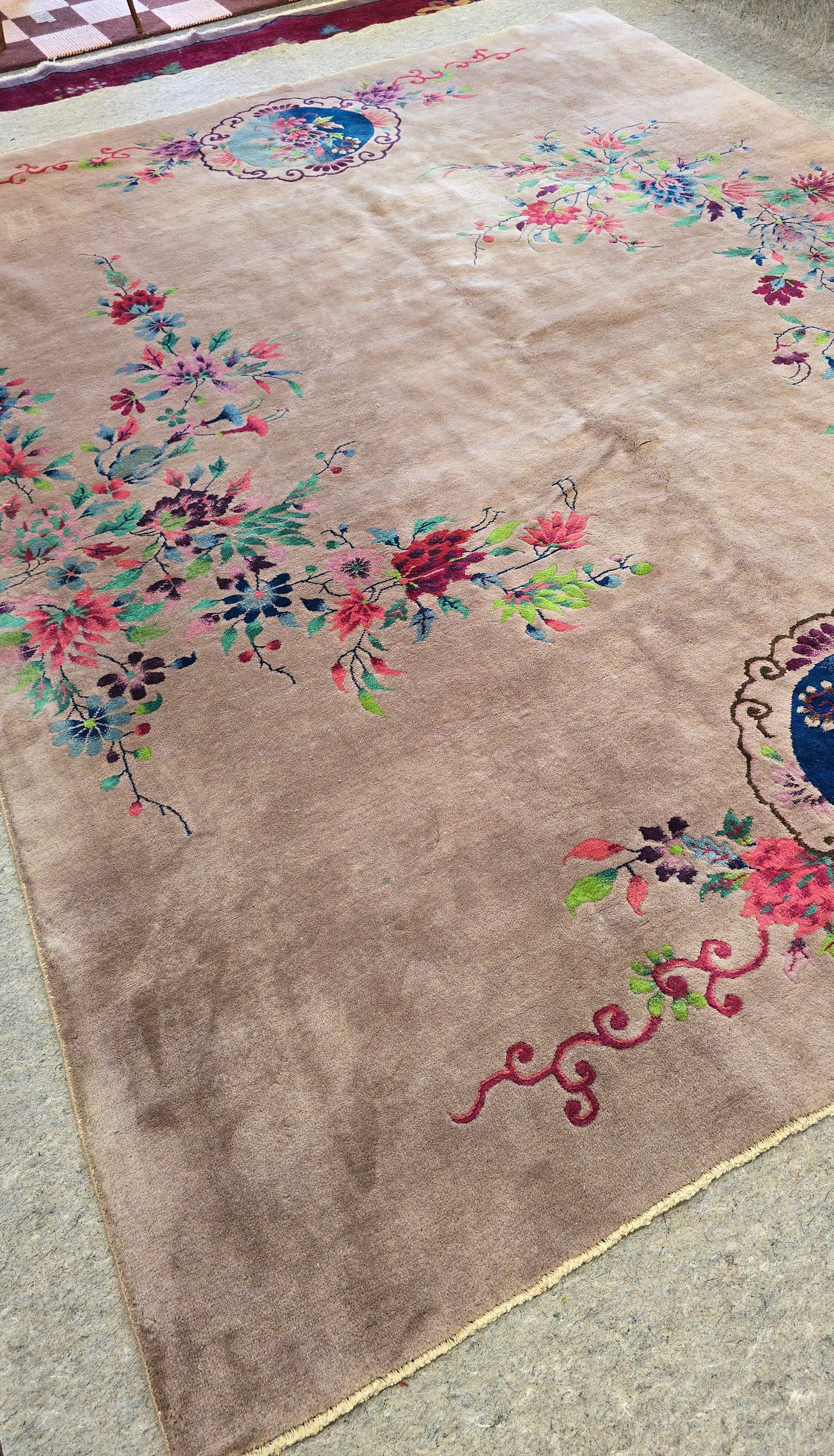 1920s Art Deco Nichols Chinese Rug 9x11.6