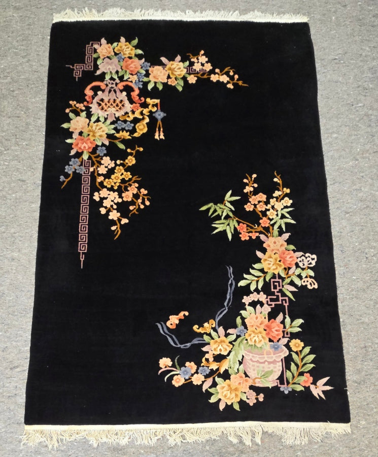 1950s Art Nouveau  Nichols Chinese Rug 6 x 8.3