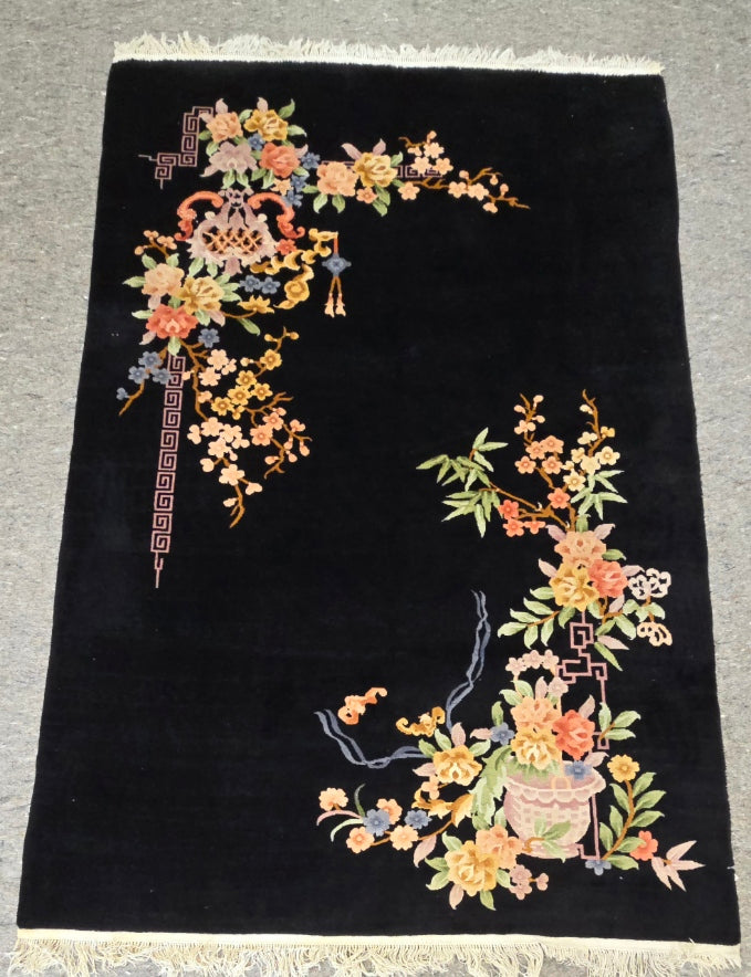 1950s Art Nouveau  Nichols Chinese Rug 6 x 8.3