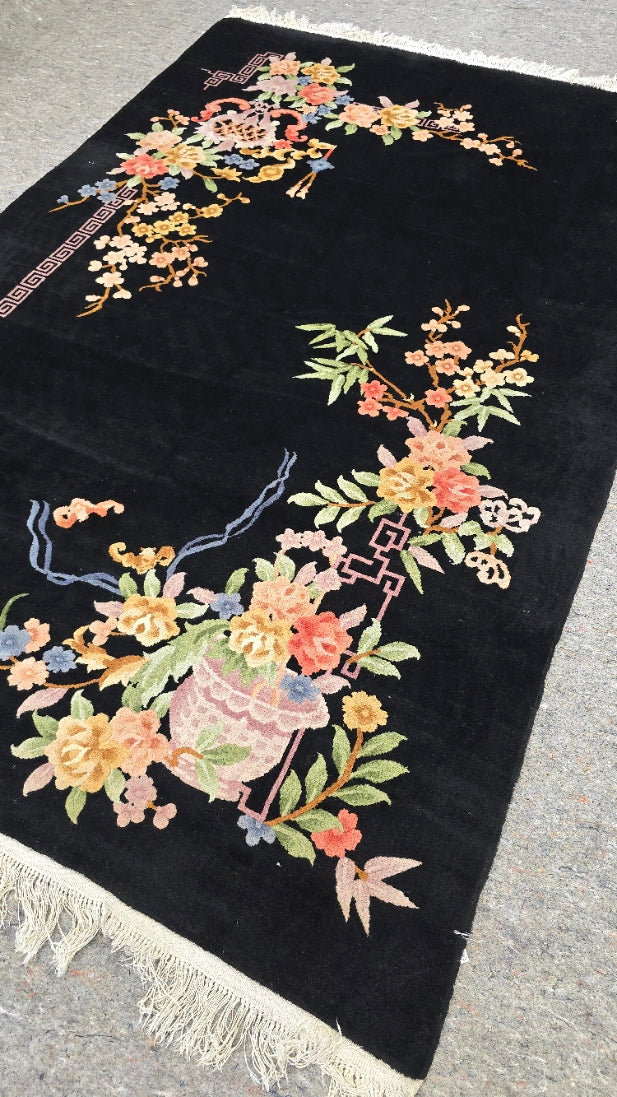 1950s Art Nouveau  Nichols Chinese Rug 6 x 8.3