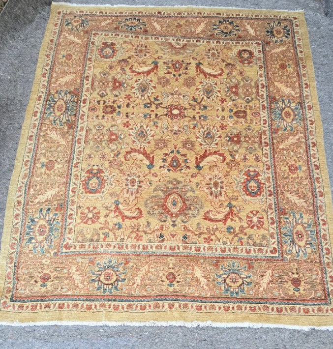 Antique Turkish Oushak Rug – Hand-Knotted Wool (Circa 1970) (#) – 9 x 12