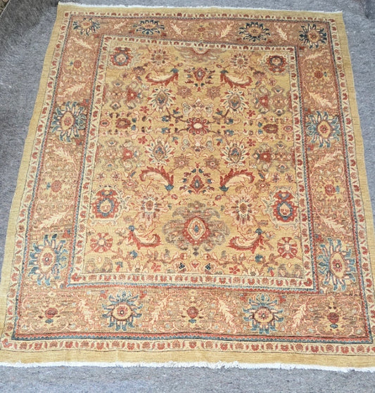 Antique Turkish Oushak Rug – Hand-Knotted Wool (Circa 1970) (#) – 9 x 12