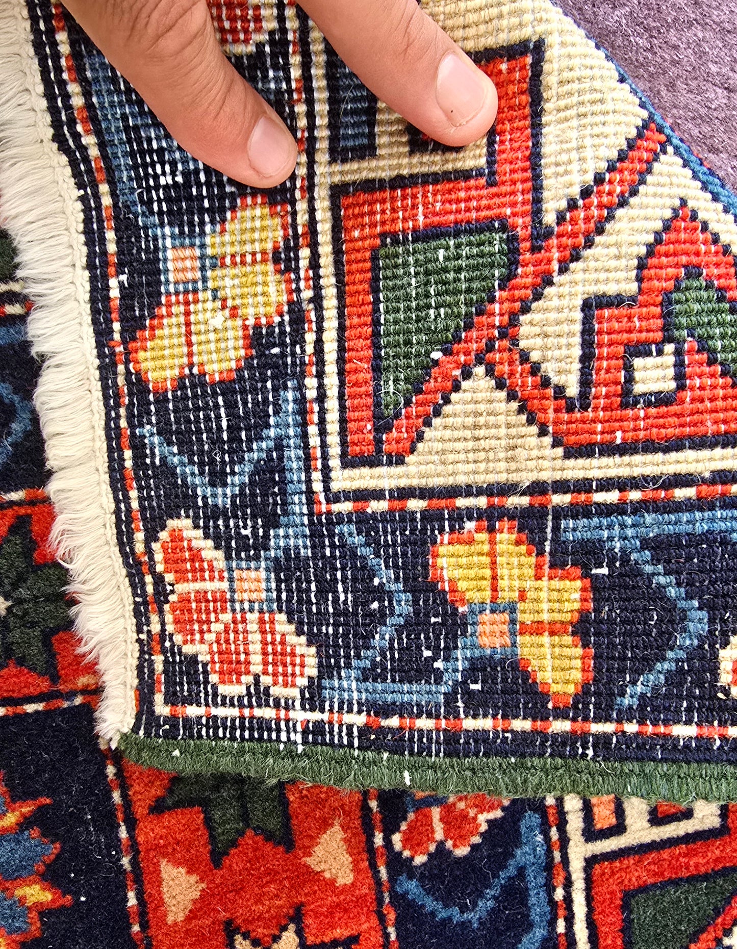 Antique Kazak Rug –Circa 1940| 4.3 x 6 ft Full-Pile Caucasian Rug