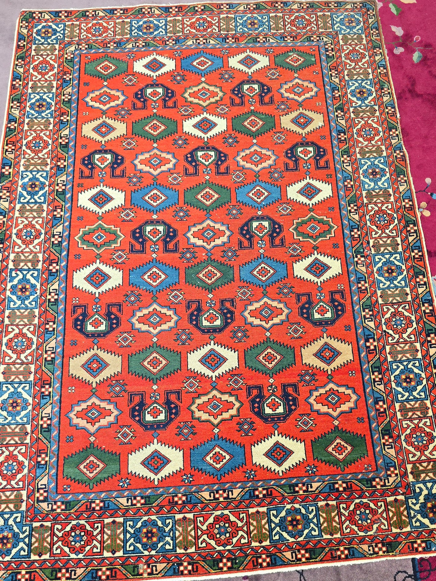 Antique Kazak Rug –Circa 1940| 4.5 x 6.5 ft Full-Pile Caucasian Rug (Copy)