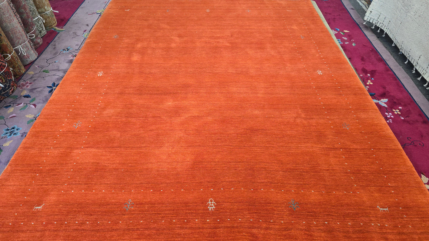 Handwoven Blue Gabbeh Rug – Minimalist Elegance (8 x 10)