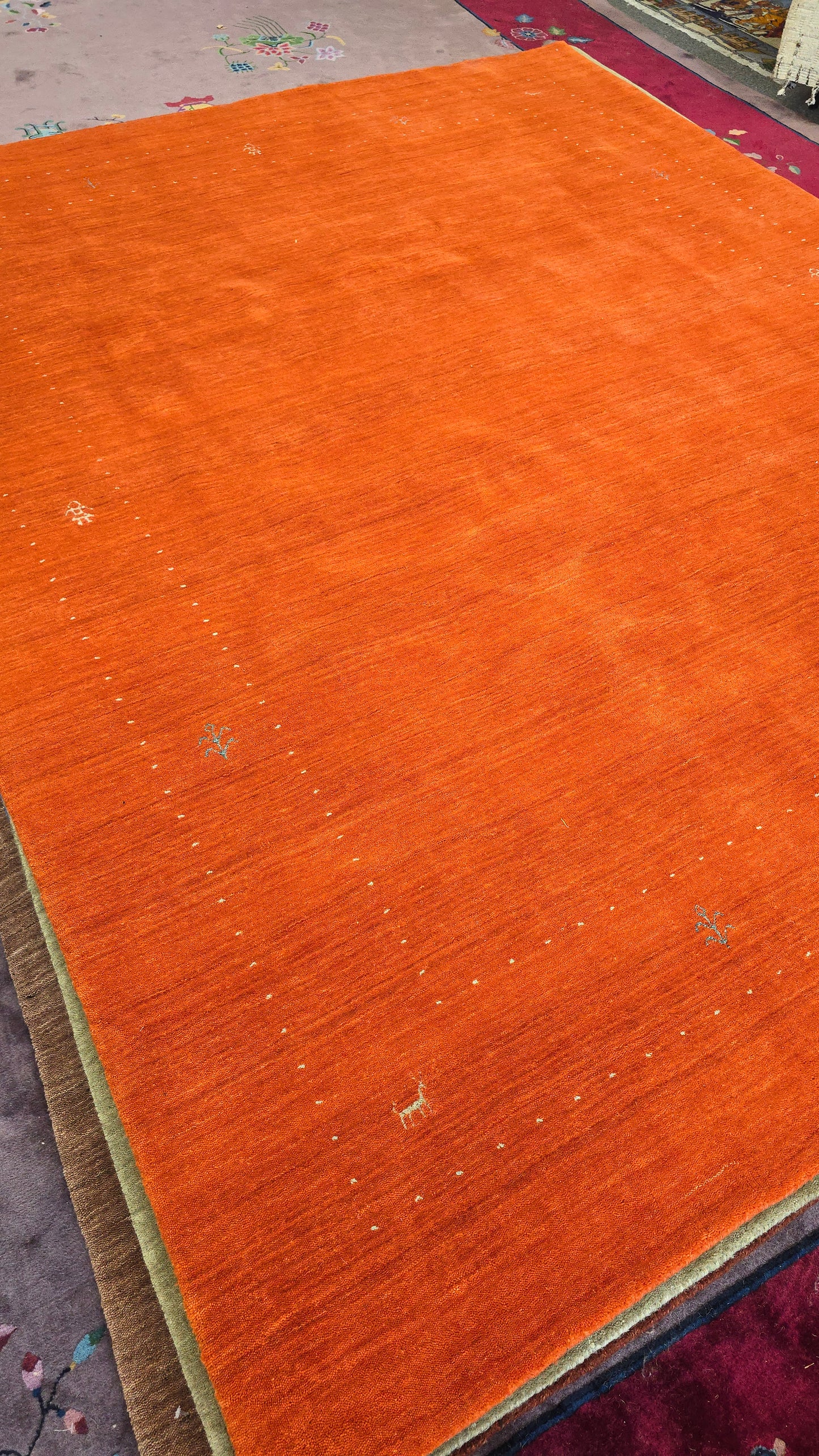Handwoven Blue Gabbeh Rug – Minimalist Elegance (8 x 10)