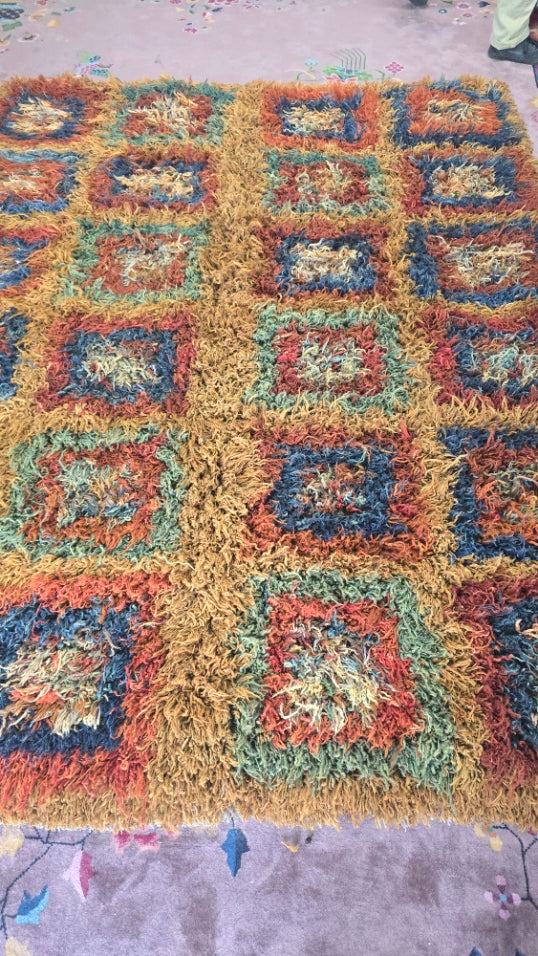 TULU Tribal Shaggy Moroccan-Style Rug – Handwoven Size 7x10