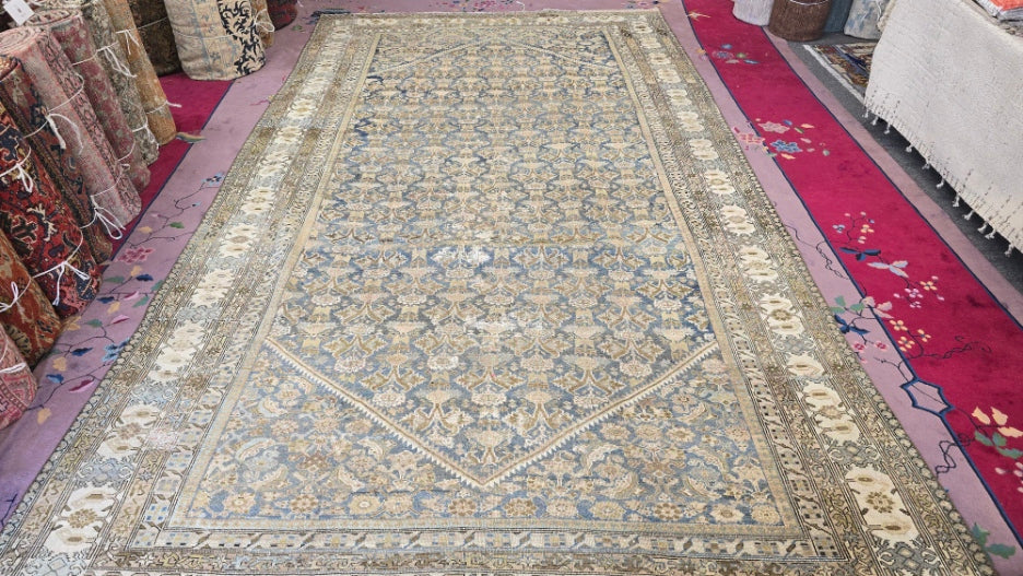 Antique Persian Malayer Runner – Hand-Knotted Hallway Rug (8 x 14.4) (10412)
