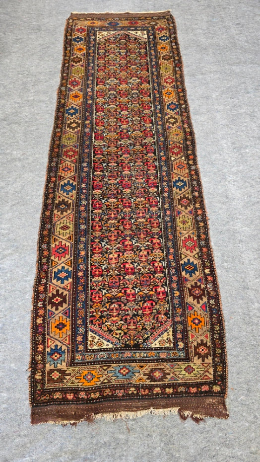 Antique Kurdish Runner – Handwoven Wool Rug | 3'8" x 12' (#10571)