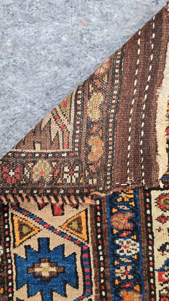 Antique Kurdish Runner – Handwoven Wool Rug | 3'8" x 12' (#10571)