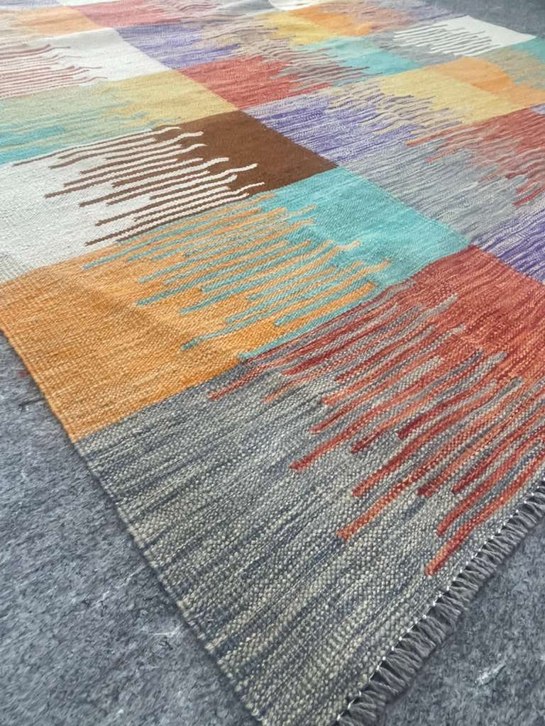 New Modern Afghan Kelim 5.6 X 8.2