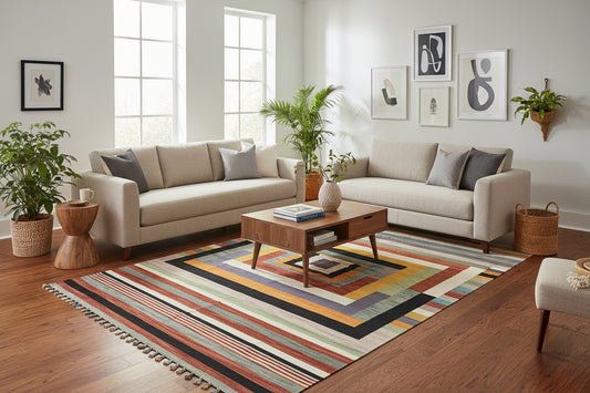 Mid-century Modern Kelim 6.7 X 9.9