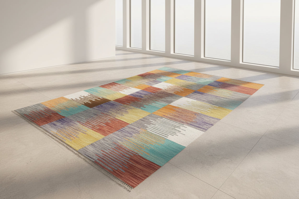 New Modern Afghan Kelim 5.6 X 8.2