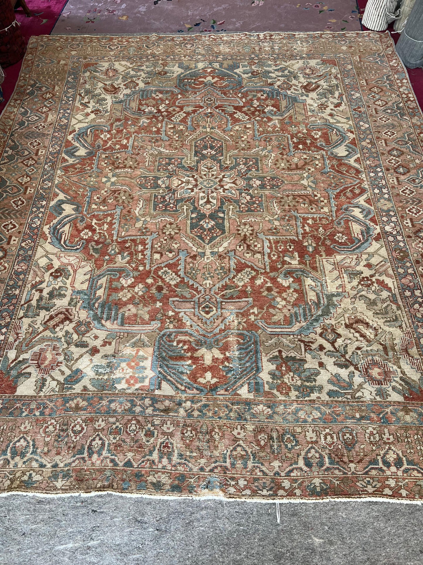Antique Persian Heriz rug