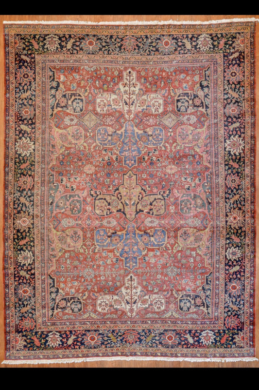 The " SHAH" Antique Persian Mahal- Feraghan  Rug – Hand-Knotted Vintage Rug – 9 x 12