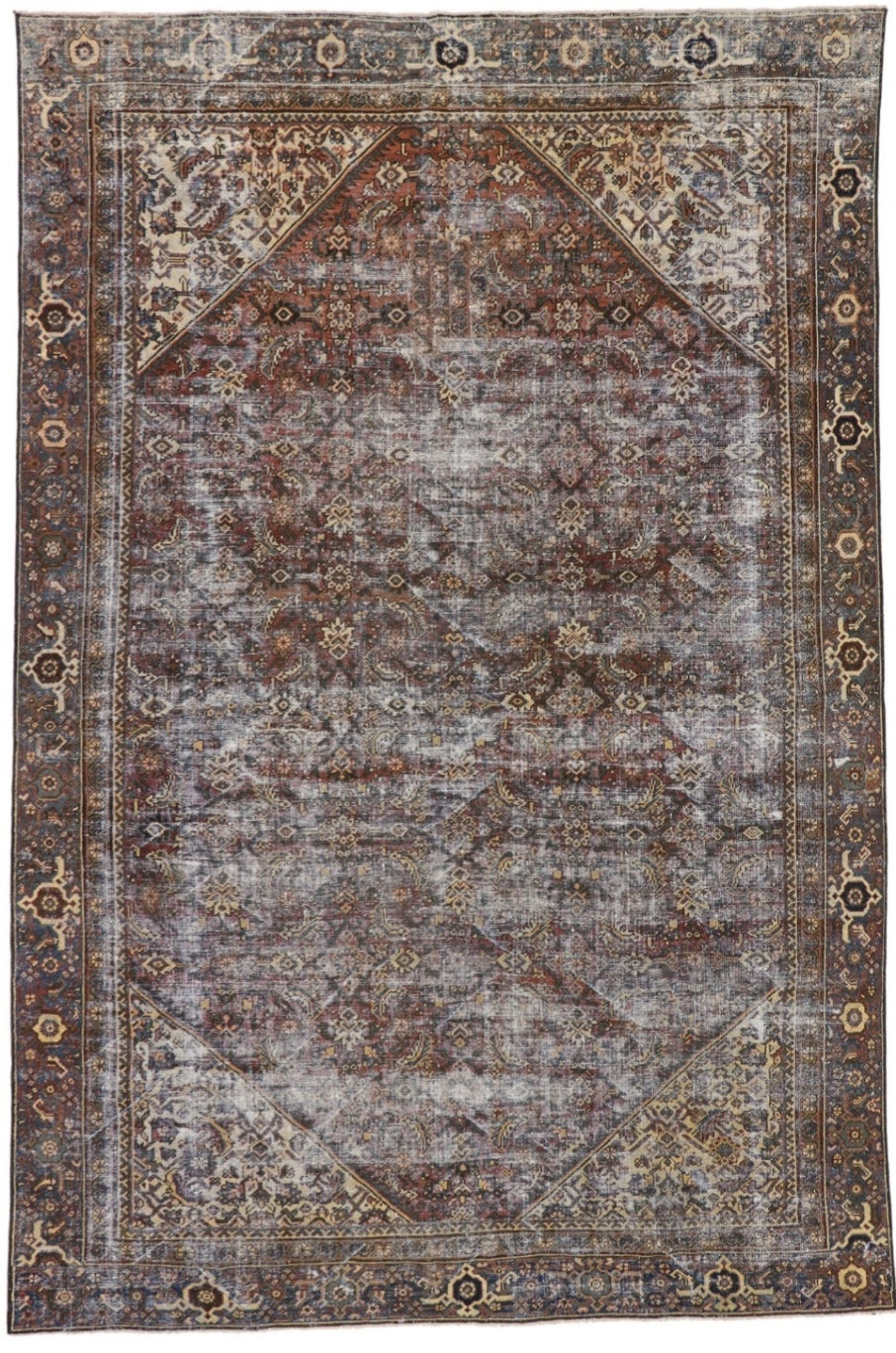 Antique Persian Mahal Rug (#) – Hand-Knotted Vintage Rug – 8.4 x 12.7