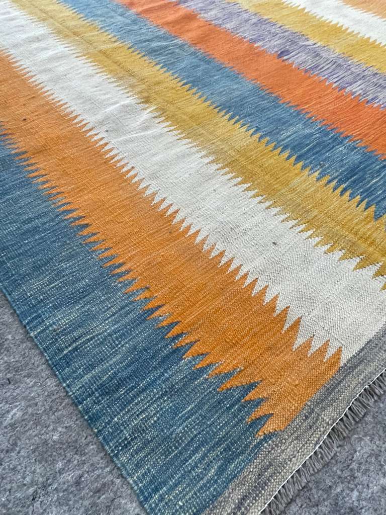 New Modern Afghan Kelim 6.7 X 9.11