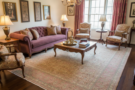 Antique Persian Tabriz 6.4x10 in Living Room