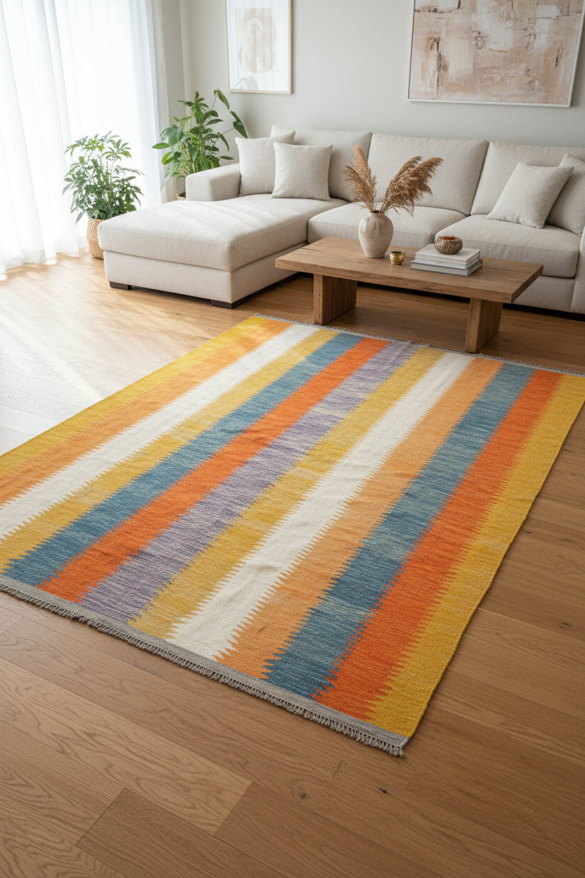 New Modern Afghan Kelim 6.7 X 9.11