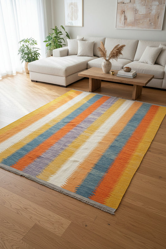 New Modern Afghan Kelim 6.7 X 9.11