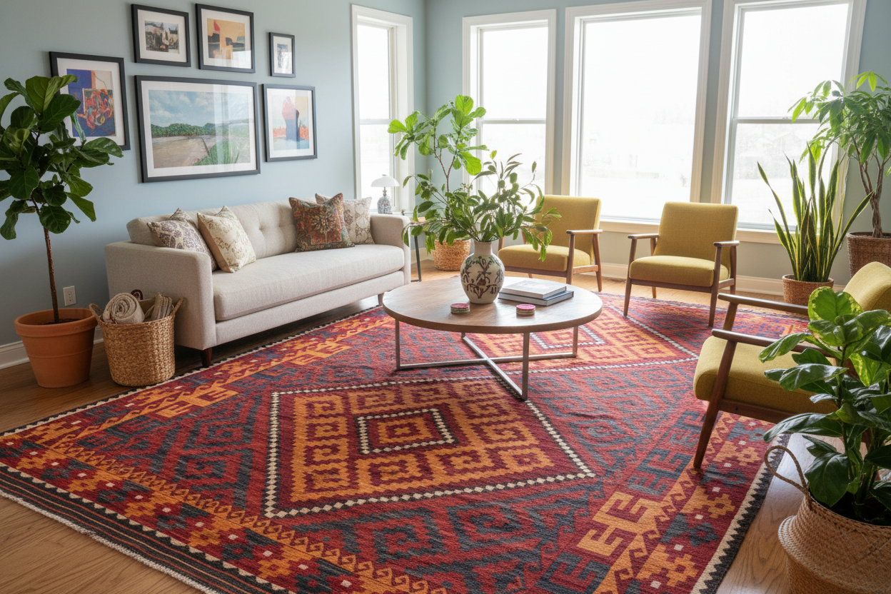 Maimana Kilim 9.5x14.5 in Living Room
