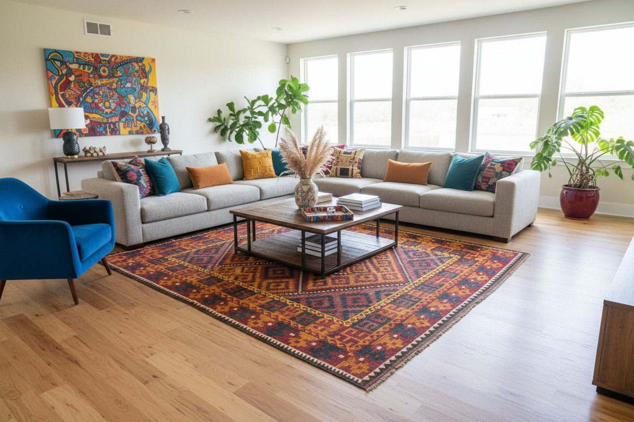Maimana Kilim 9x14 in Living Room