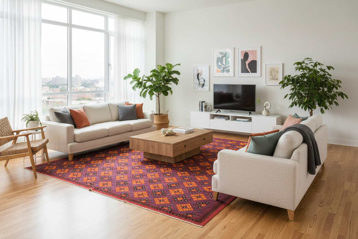 Maimana Kilim 9x15 in Living Room