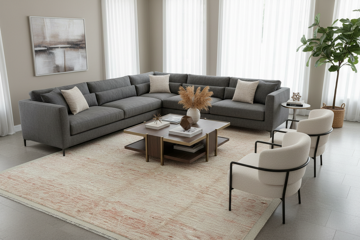 Moroccan Style Rug 8x10 in Living Room