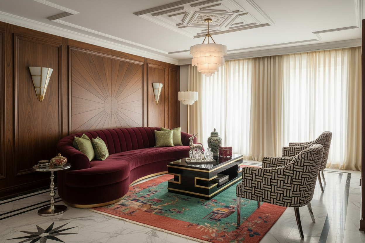 Antique Art Deco Nichols Chinese Rug 6x9