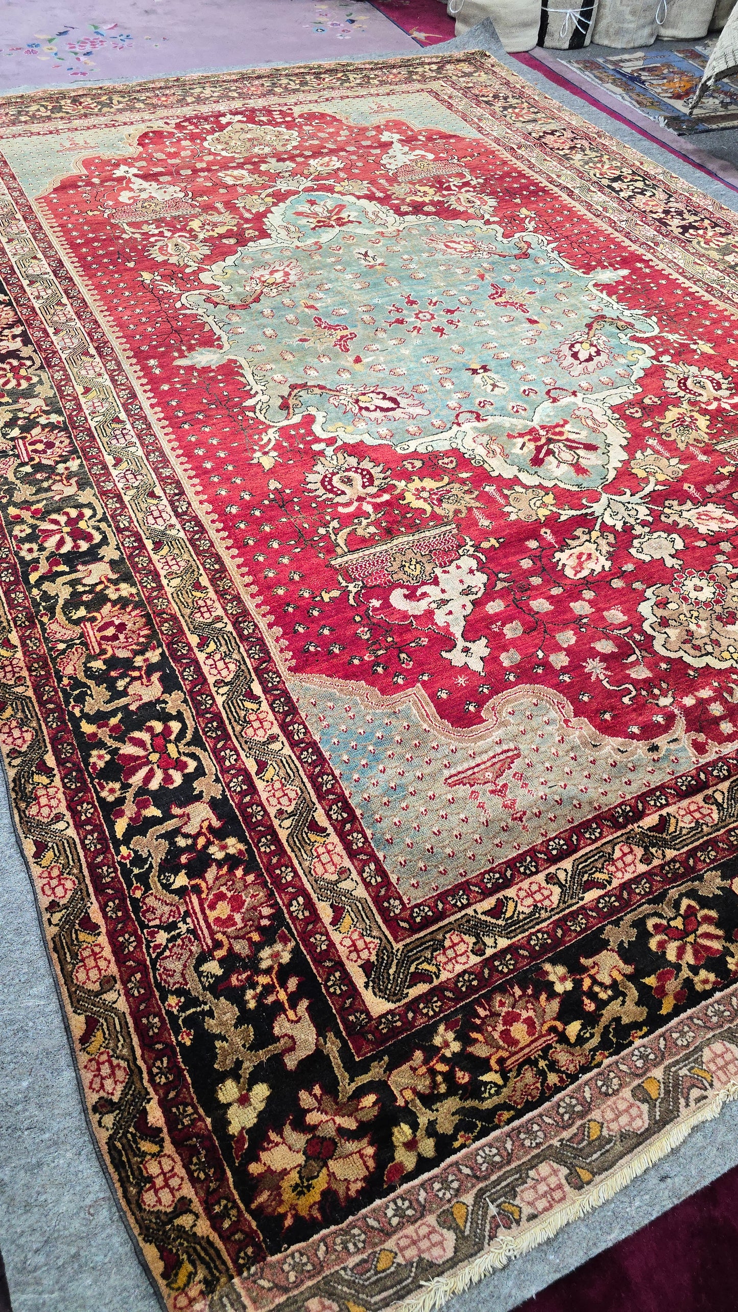 10472 Antique Turkish Kayseri Rug – Hand-Knotted Wool (Circa 1930)  – 8.9 x 12.9