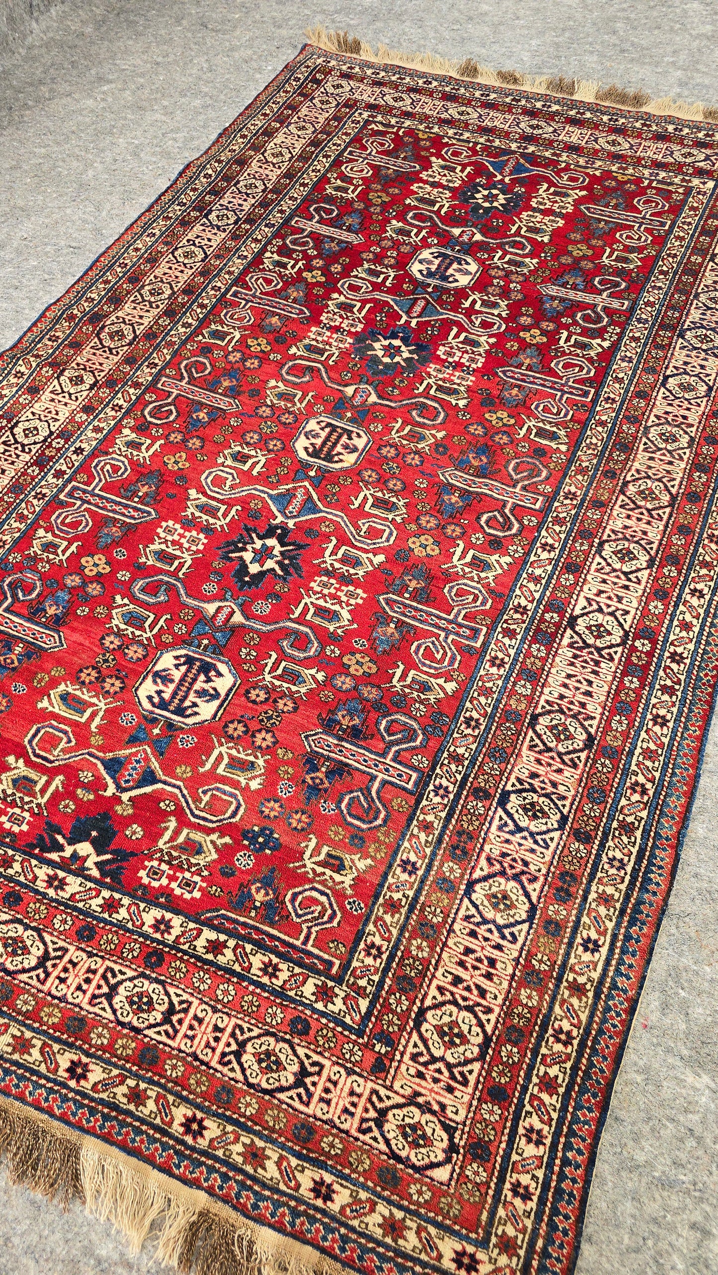 Early 20th Century Antique Shirvan Rug – Mint Condition Collector’s Piece (5.1 x 8.4 ft)