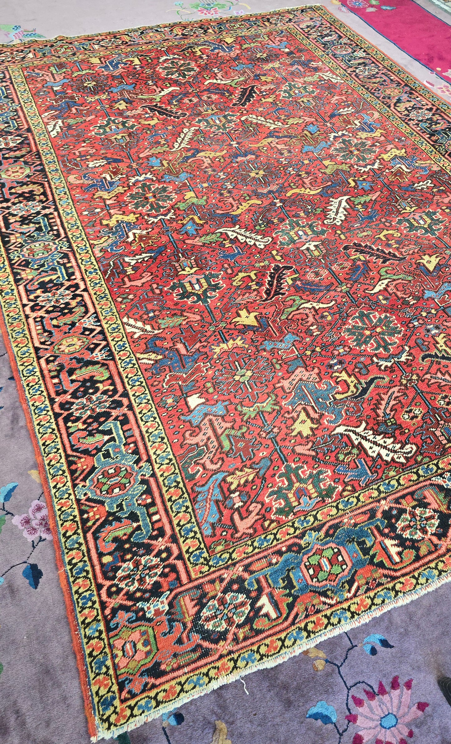 Antique Persian Heriz Rug Circa 1930s
