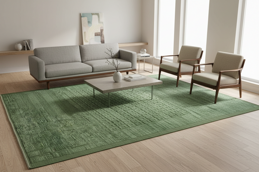 The John Ahmad Rug" – In Matcha Green