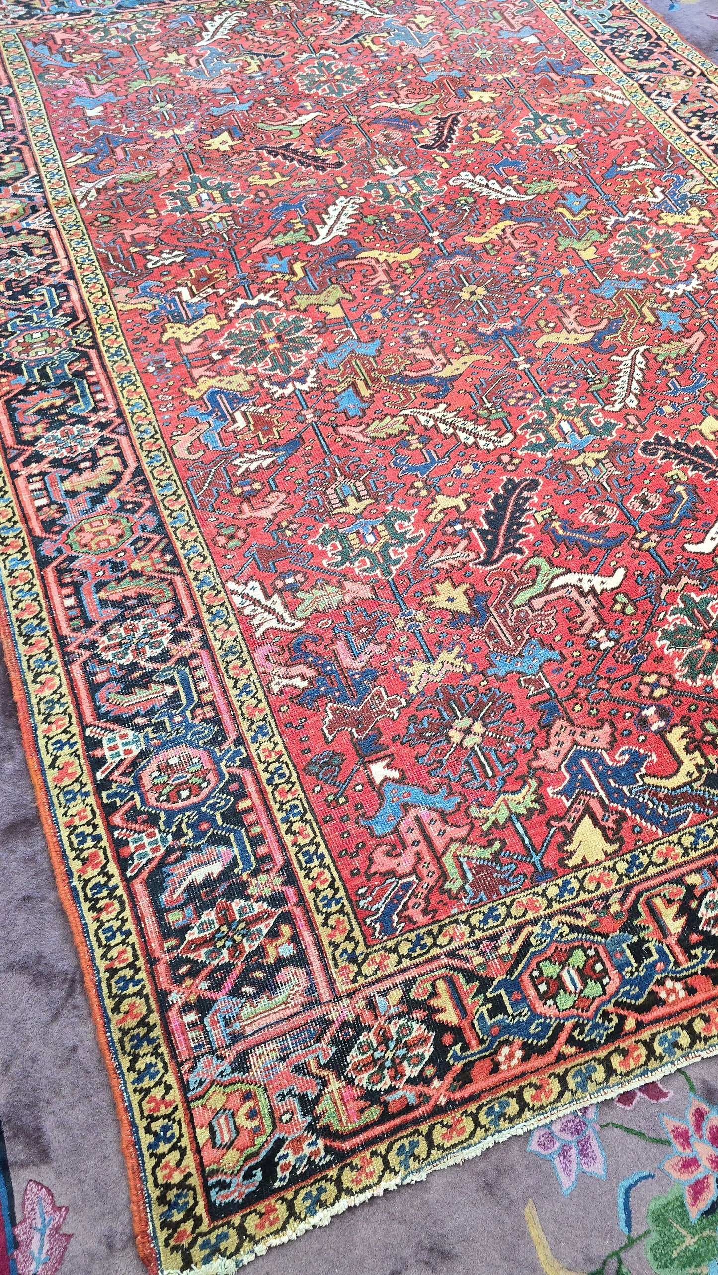 Antique Persian Heriz Rug Circa 1930s