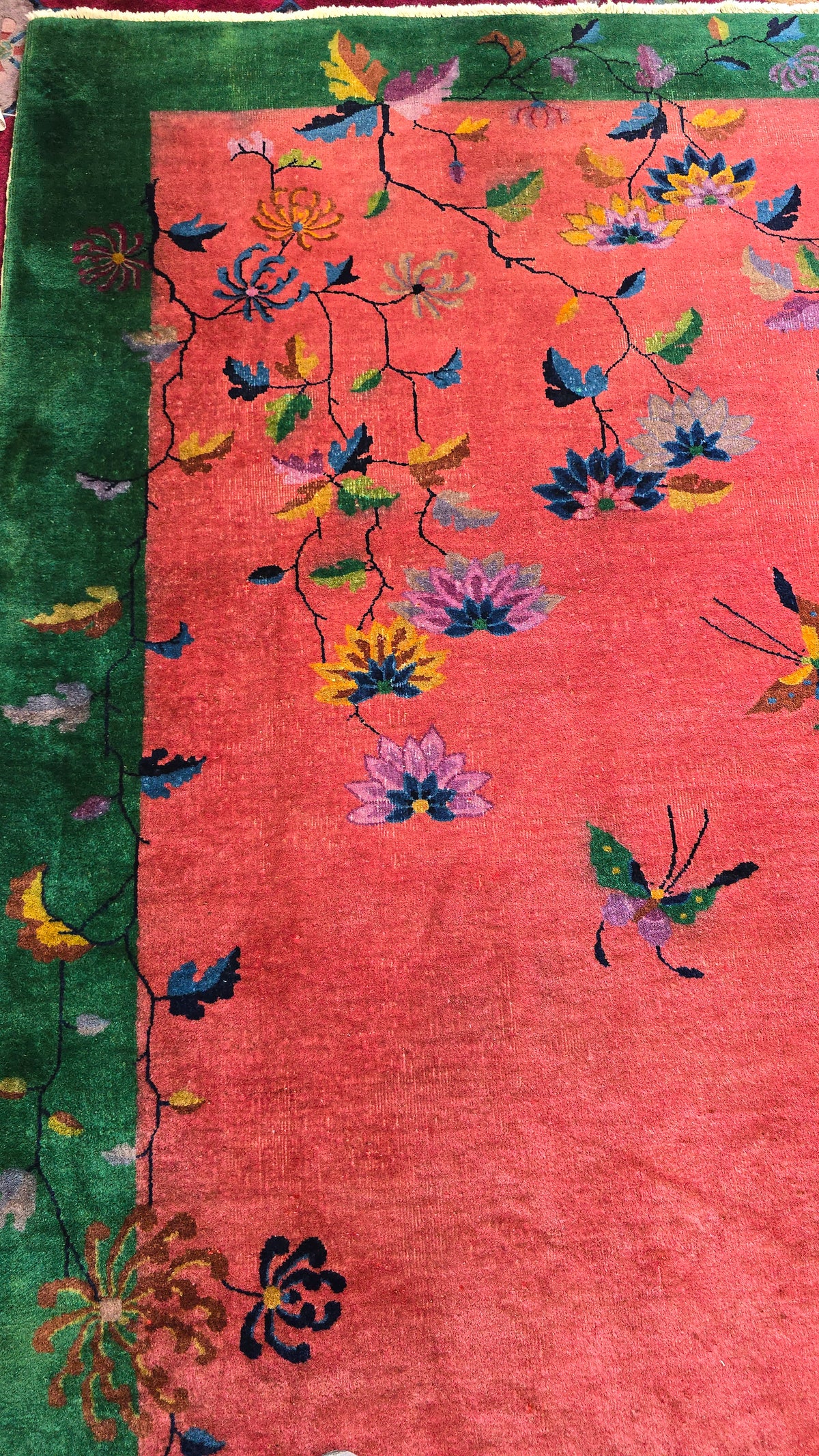 1920s Art Deco Nichols Chinese Rug 9x14.6 )