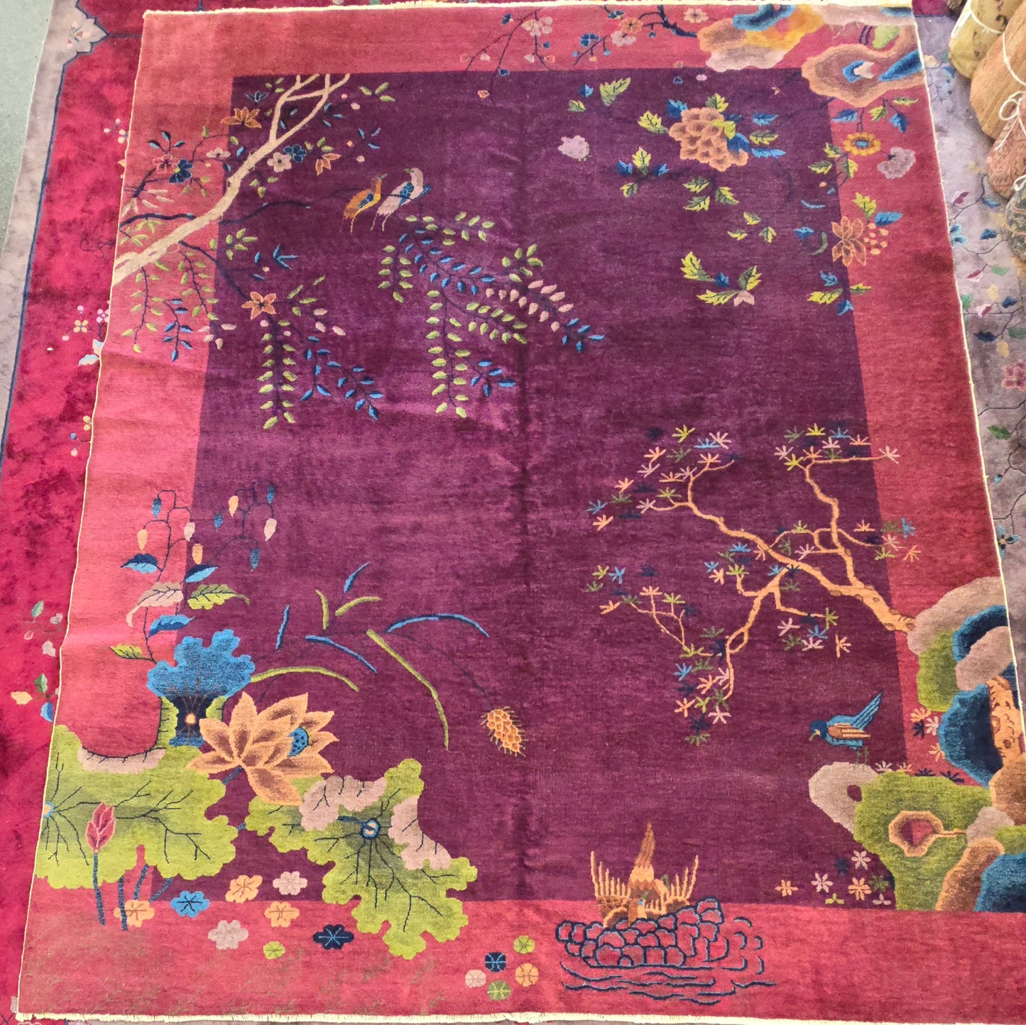 1920s Art Deco Nichols Chinese Rug 9x11.6