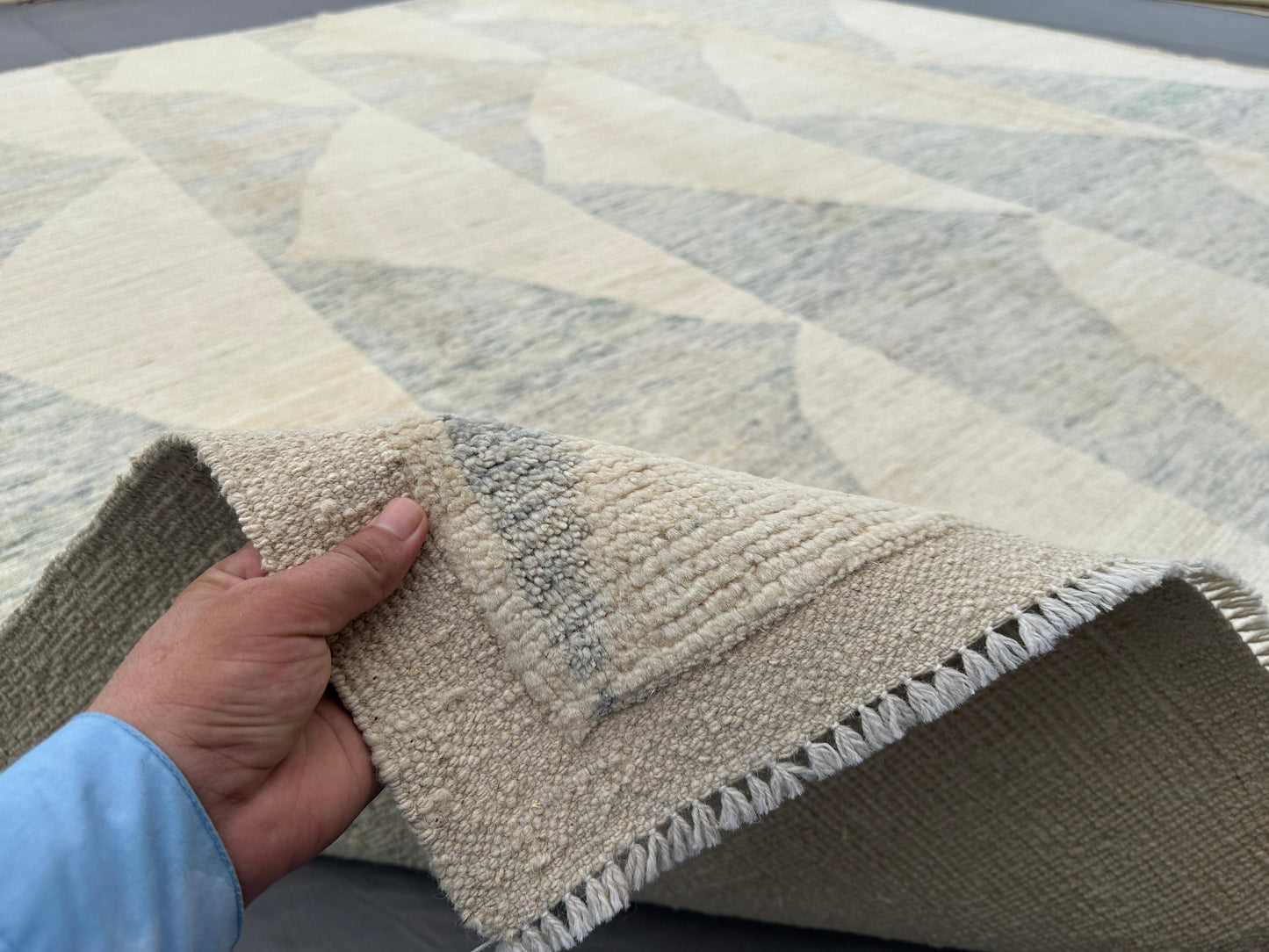 "WAVES"  Moroccan Style  Handwoven Rug – 9 x 12 ft