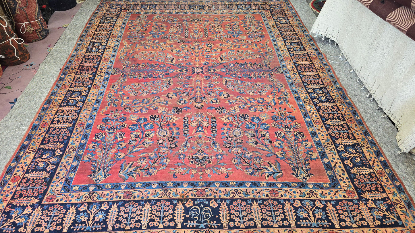 Antique Large Persian Kashan Rug – 9 x 12