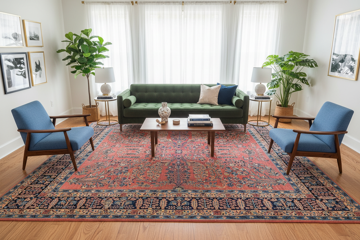 Antique Large Persian Kashan Rug – 9 x 12