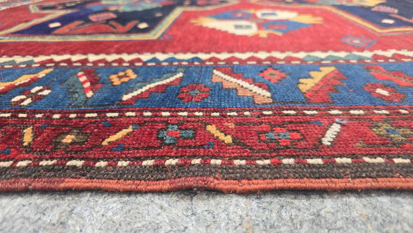 Antique Kazak Rug –Circa 1910| 5.4 x 8 ft Full-Pile Caucasian Rug #10456