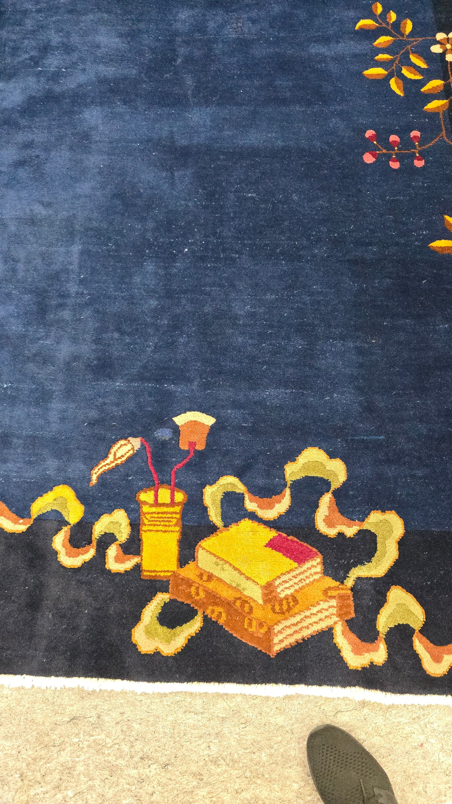 1920s Art Deco Blue Nichols Chinese Rug  10x12
