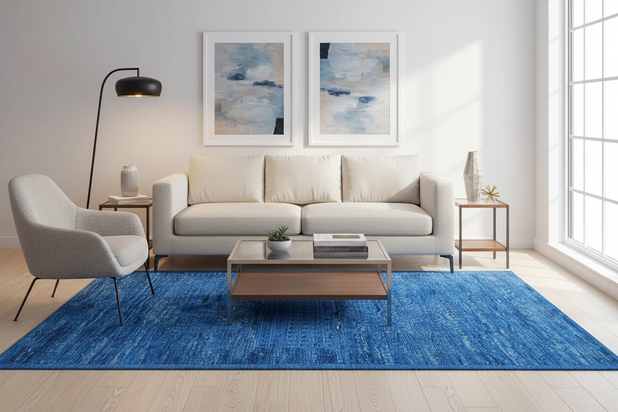 "John Ahmad Rug" by John Ahmad inspired by Ivan Da Silva Bruhns  –  Wool Rug ELECTRIC BLUE