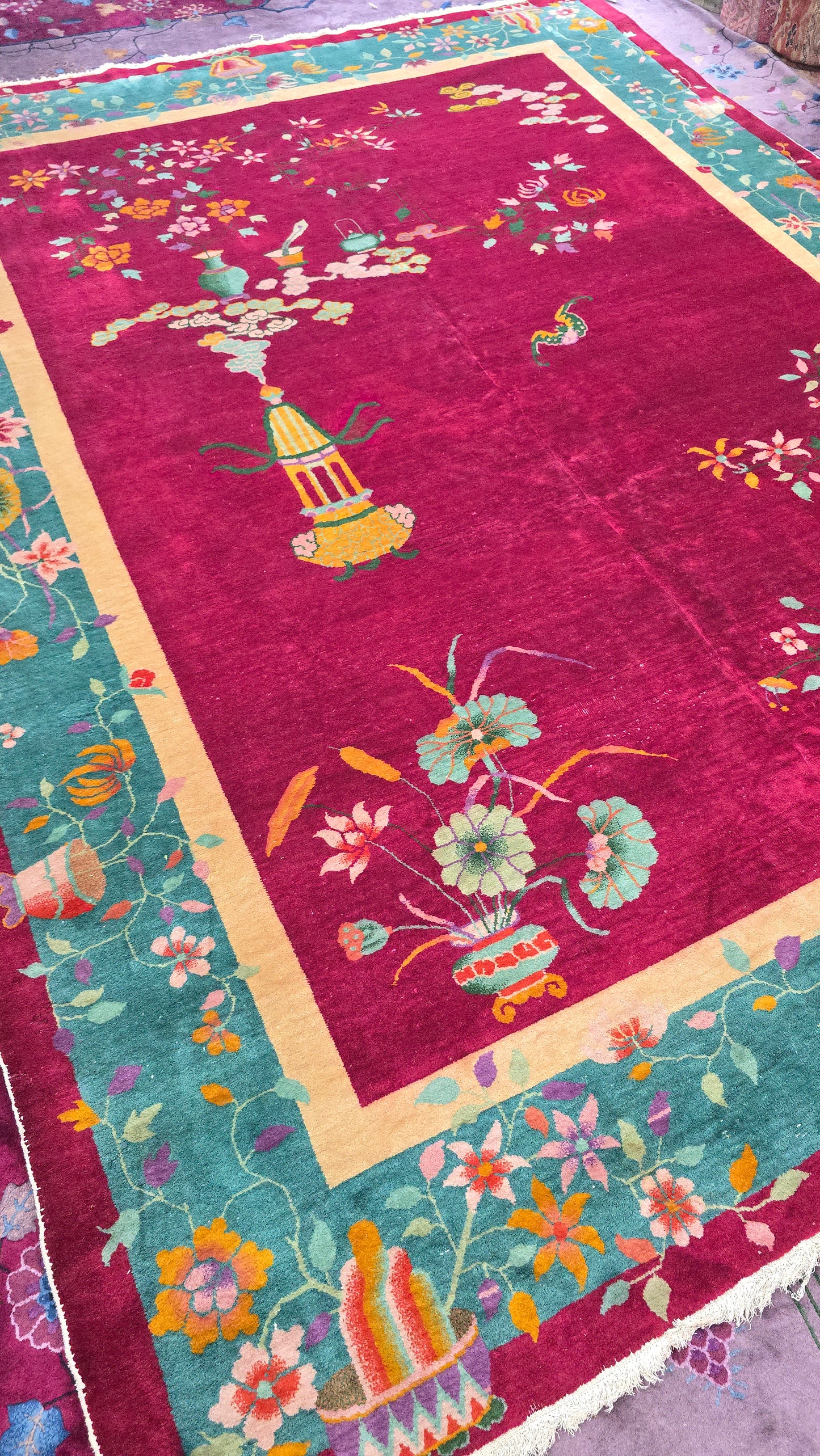 1920s Art Deco Nichols Chinese Rug 9x11.6