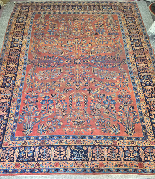 Antique Large Persian Kashan Rug – 9 x 12
