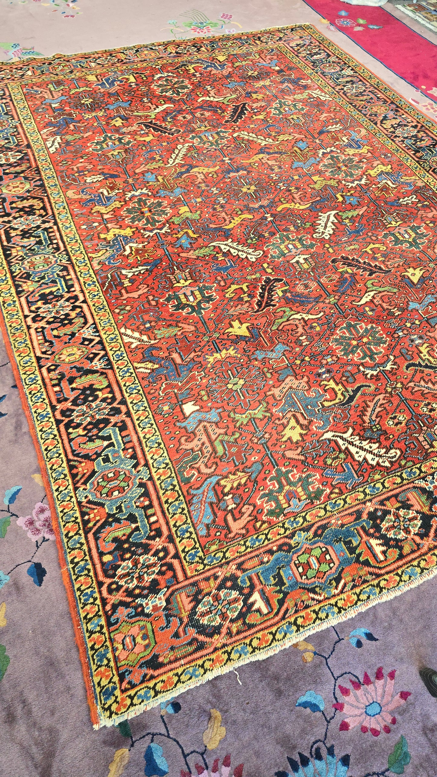 Antique Persian Heriz Rug Circa 1930s