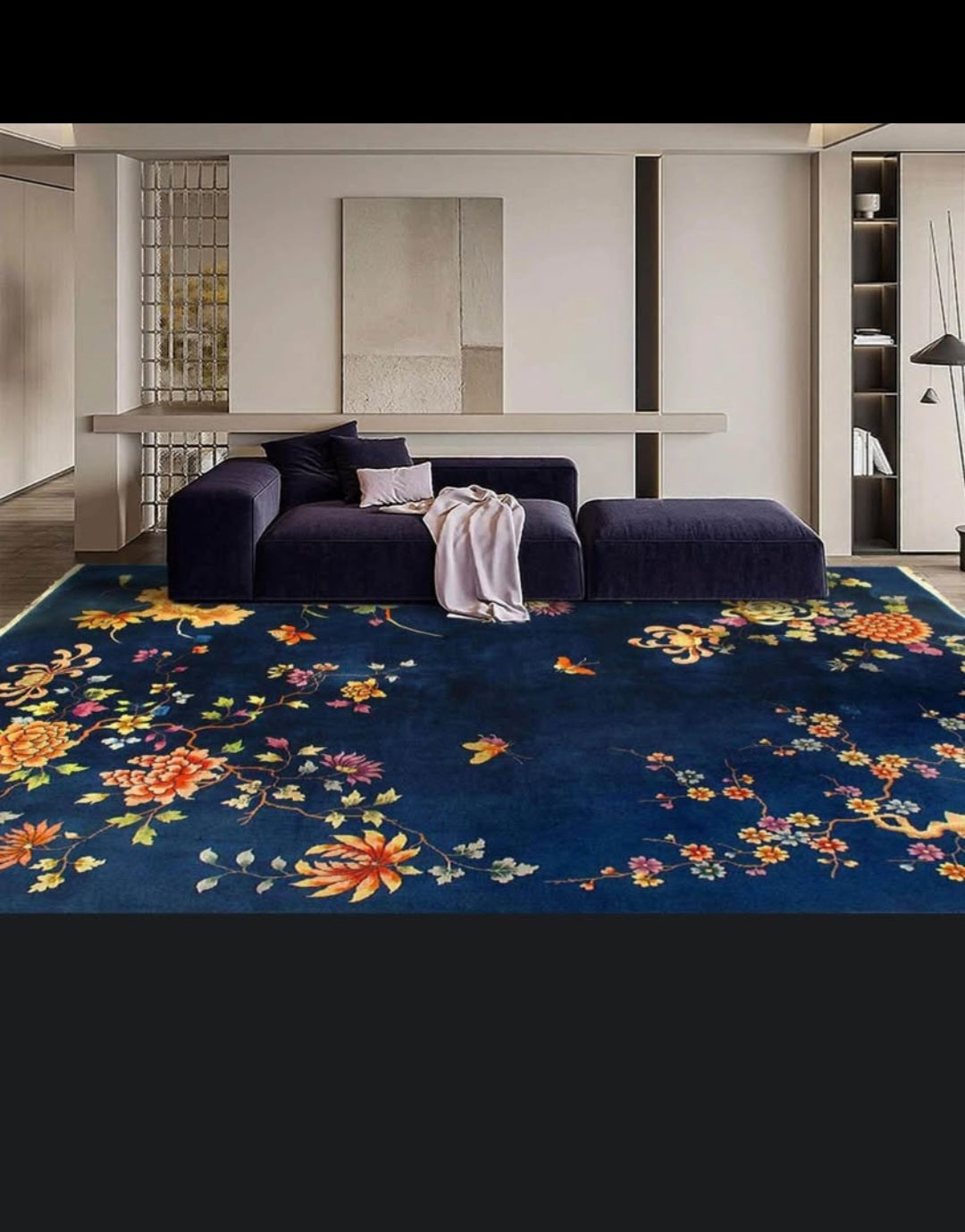 1930s Blue Art Deco Nichols Chinese Rug 9x12