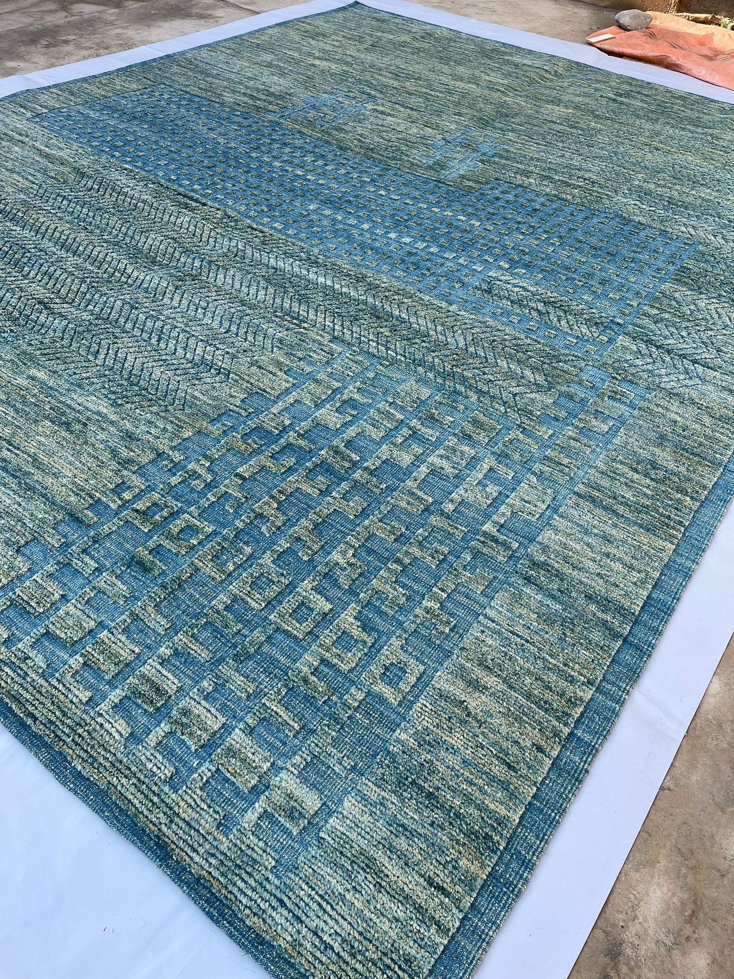 "John Ahmad Rug" by John Ahmad inspired by Ivan Da Silva Bruhns  –  Wool Rug Sea Foam Green