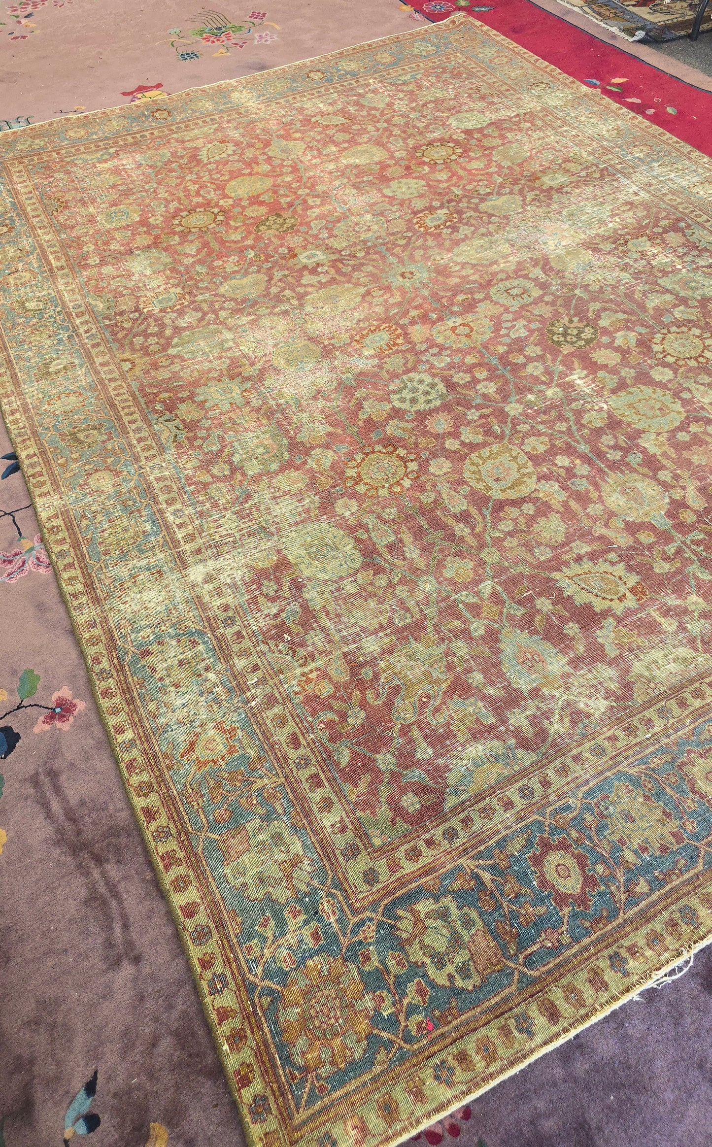 Antique Persian Tabriz Rug – Hand-Knotted Floral Area Rug (7 x 10)