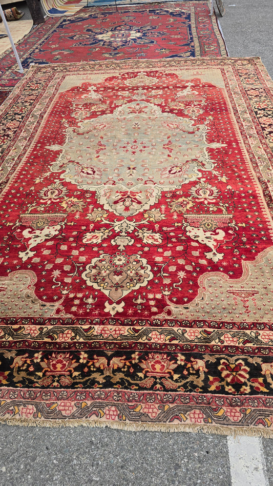 Antique Turkish Kayseri Rug – Hand-Knotted Wool (Circa 1930)  – 9 x 12